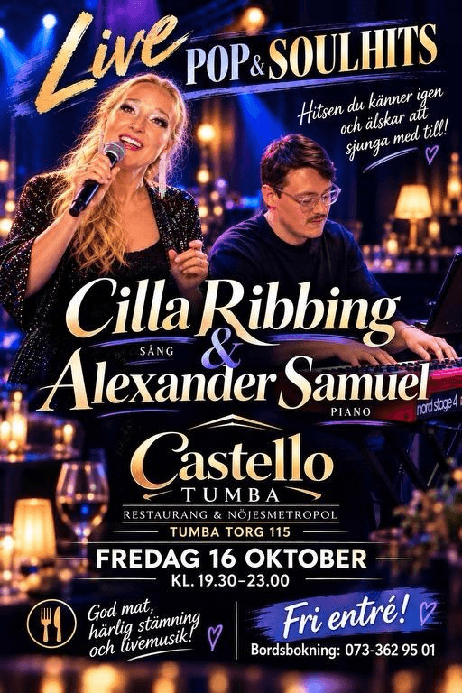 Cilla Ribbing & Alexander Samuel – Live Pop & Soulhits